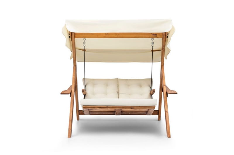 Trädgårdsdubbelgunga Limca Gunga Grädde - Grädde - Utemöbler - Utestol & trädgårdsstol - Hängstol utomhus