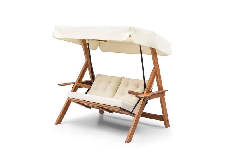 Trädgårdsdubbelgunga Limca Gunga Grädde - Grädde - Utemöbler - Utestol & trädgårdsstol - Hängstol utomhus