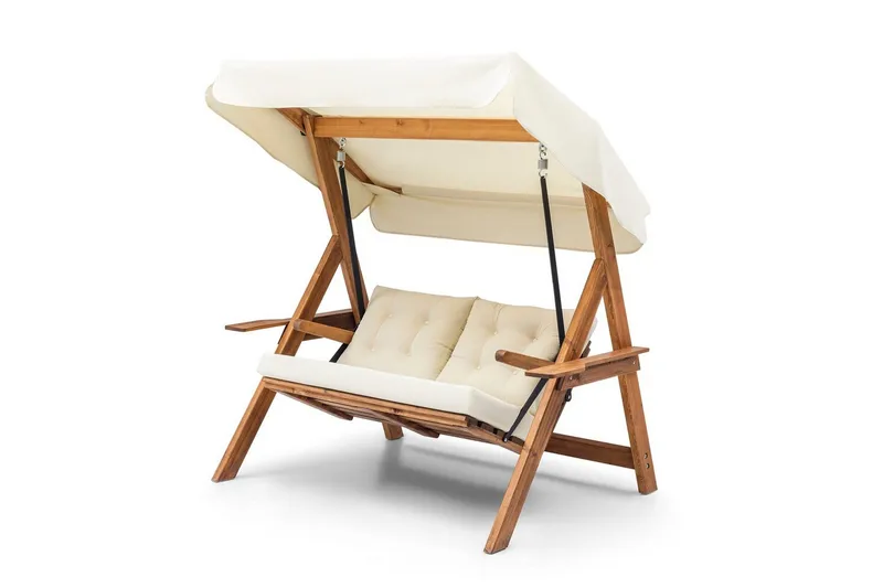 Trädgårdsdubbelgunga Limca Gunga Grädde - Grädde - Utemöbler - Utestol & trädgårdsstol - Hängstol utomhus