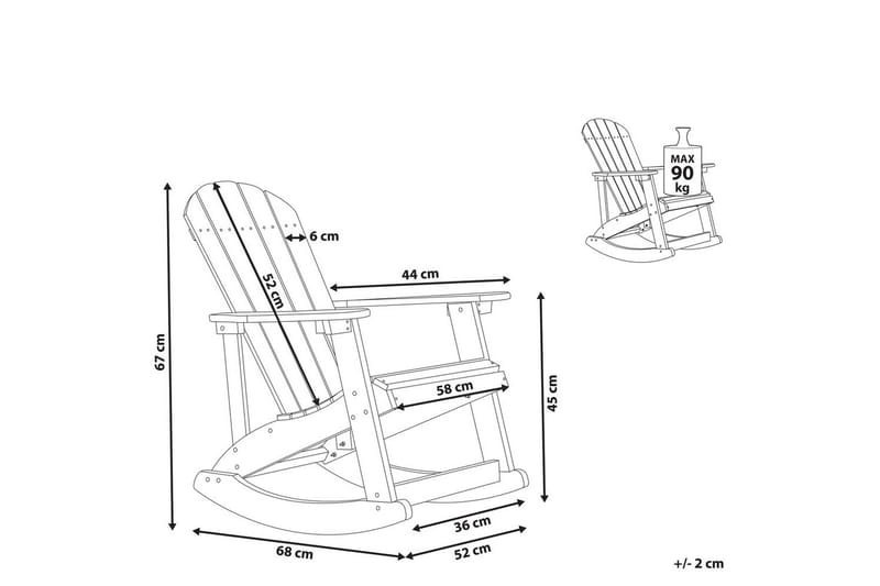Trädgårdsgungstol Adirondack - Blå - Utemöbler - Utestol & trädgårdsstol - Gungstol utomhus