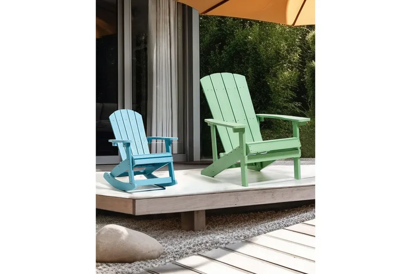 Trädgårdsgungstol Adirondack - Blå - Utemöbler - Utestol & trädgårdsstol - Gungstol utomhus