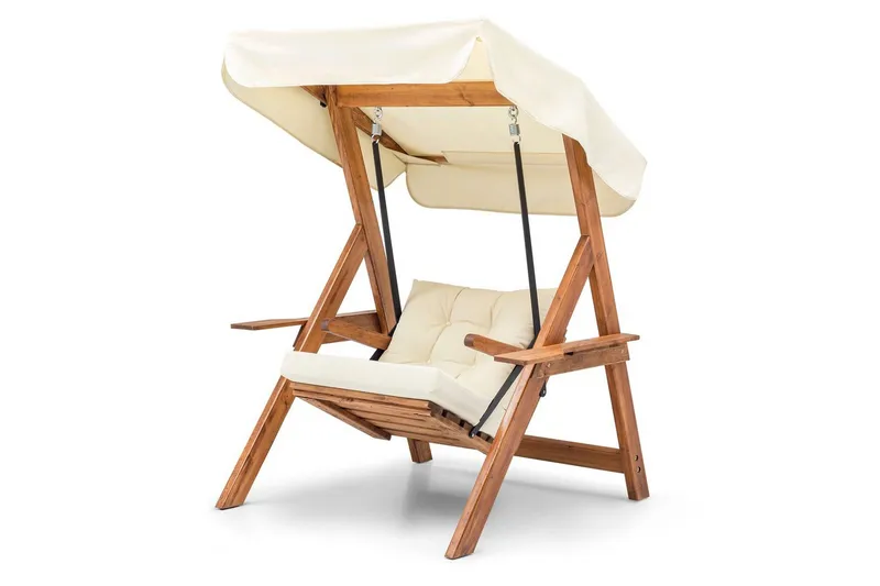 Trädgårdssingelgunga Limca Gunga Grädde - Grädde - Utemöbler - Utestol & trädgårdsstol - Hängstol utomhus