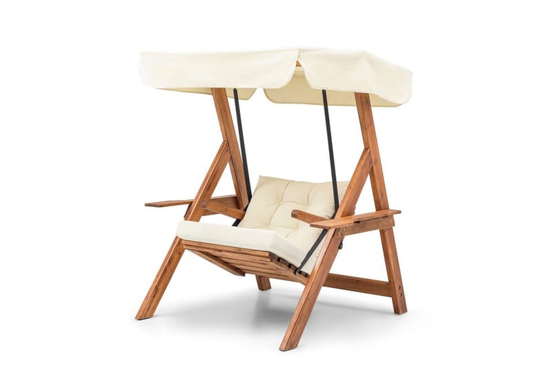Trädgårdssingelgunga Limca Gunga Grädde - Grädde - Utemöbler - Utestol & trädgårdsstol - Hängstol utomhus