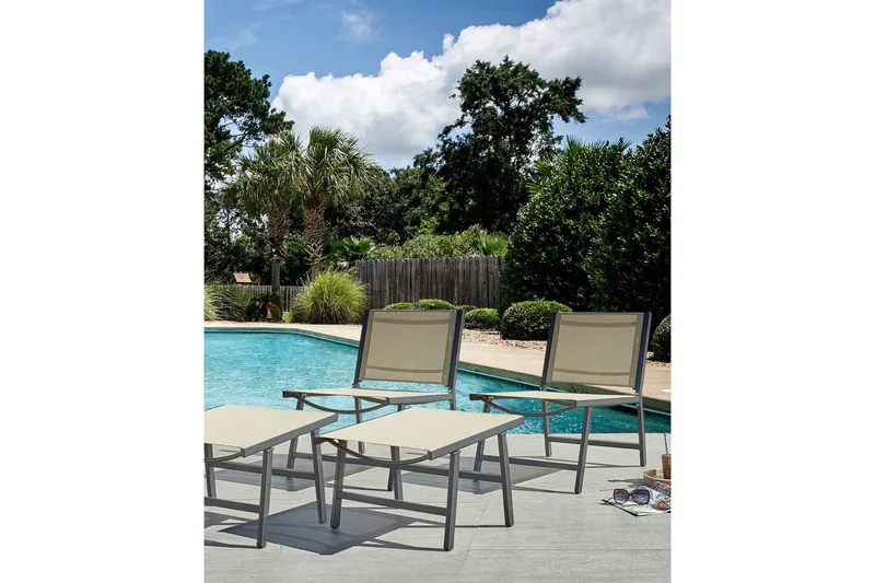 Trädgårdsstol Marceddi - Beige, svart - Utemöbler - Utestol & trädgårdsstol - Utefåtölj & loungefåtölj