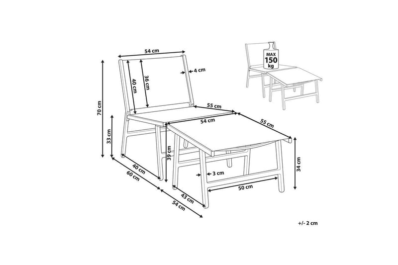 Trädgårdsstol Marceddi - Beige, vit - Utemöbler - Utestol & trädgårdsstol - Utefåtölj & loungefåtölj