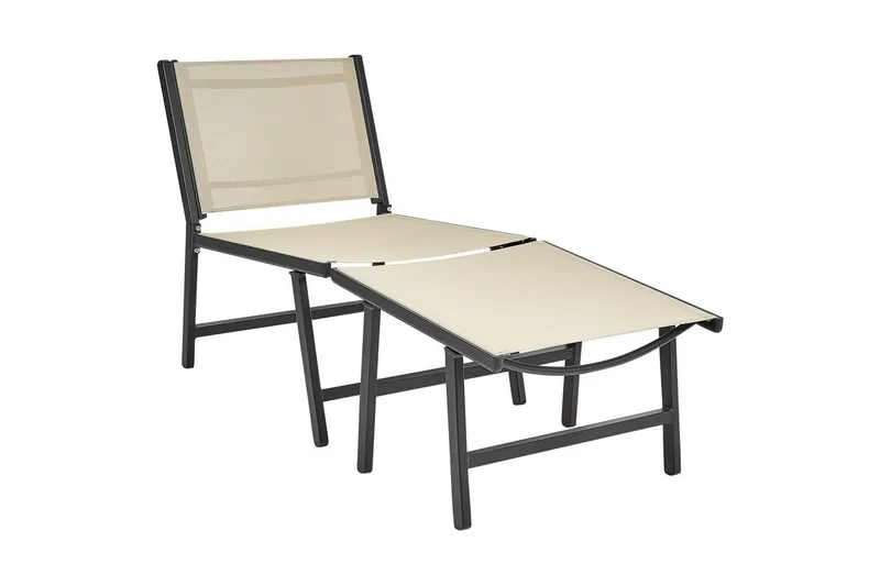 Trädgårdsstol set om 2 Marceddi - Beige, svart - Utemöbler - Utestol & trädgårdsstol - Utefåtölj & loungefåtölj