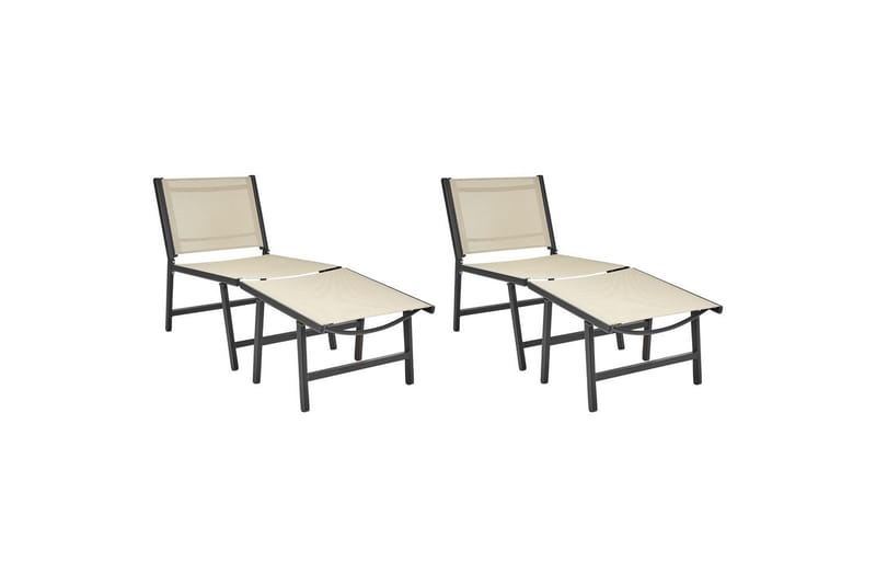 Trädgårdsstol set om 2 Marceddi - Beige, svart - Utemöbler - Utestol & trädgårdsstol - Utefåtölj & loungefåtölj