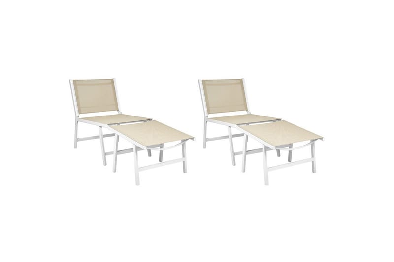 Trädgårdsstol set om 2 Marceddi - Beige, vit - Utemöbler - Utestol & trädgårdsstol - Utefåtölj & loungefåtölj