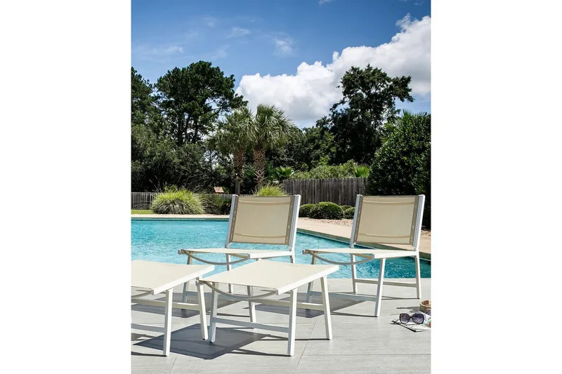 Trädgårdsstol set om 2 Marceddi - Beige, vit - Utemöbler - Utestol & trädgårdsstol - Utefåtölj & loungefåtölj