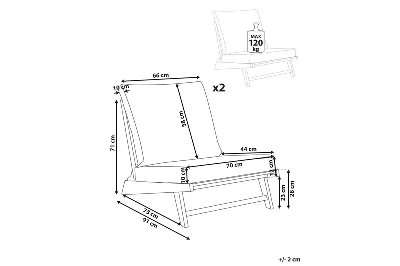 Trädgårdsstol set om 2 Micciano - Utemöbler - Utestol & trädgårdsstol - Utefåtölj & loungefåtölj