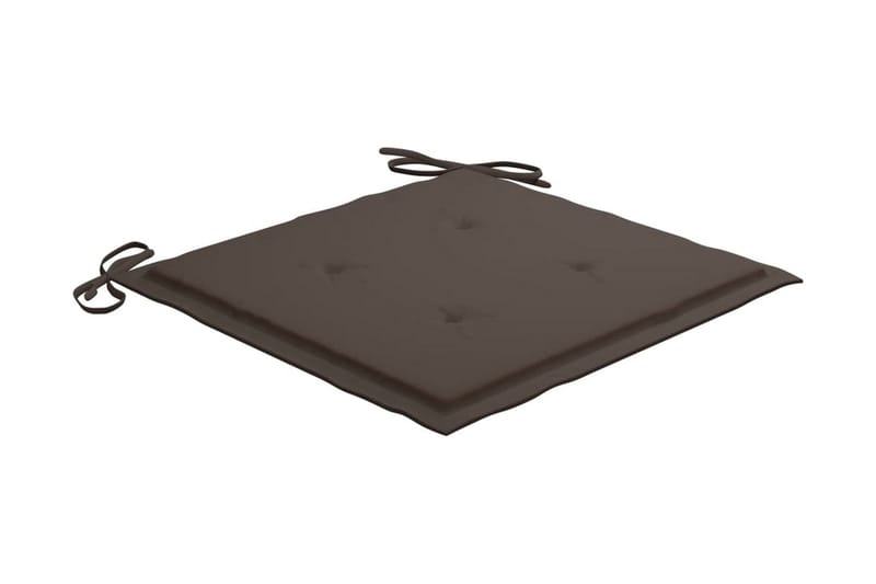 Trädgårdsstolar med taupe dynor 3 st massivt teakträ - Taupe - Utemöbler - Utestol & trädgårdsstol - Positionsstol