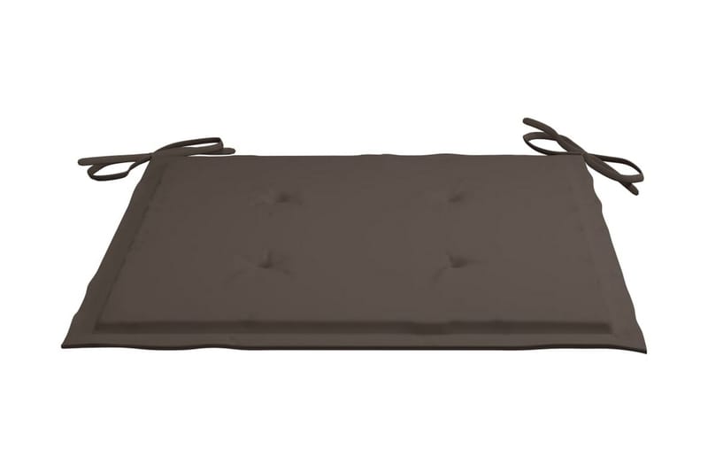 Trädgårdsstolar med taupe dynor 3 st massivt teakträ - Taupe - Utemöbler - Utestol & trädgårdsstol - Positionsstol