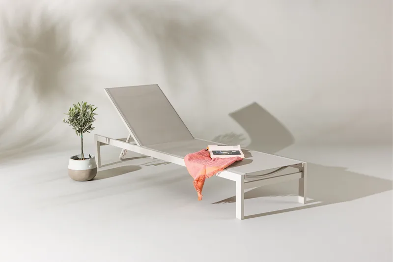 Tunis Solsäng Beige - Beige - Utemöbler - Utestol & trädgårdsstol - Solsäng & Solvagnar