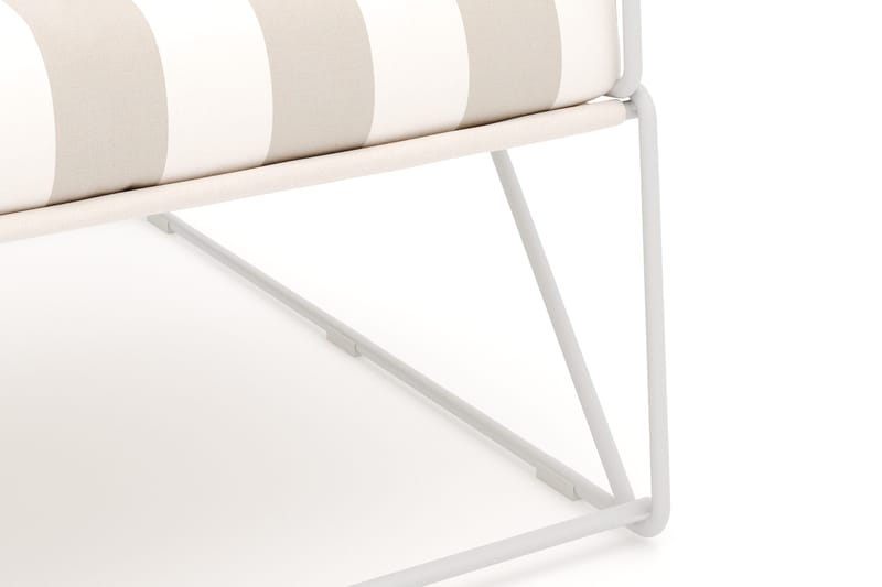 Usteryd loungefåtölj utomhus i järn med vattenavisande randig dyna - Beige / Vit - Utemöbler - Utestol & trädgårdsstol - Utefåtölj & loungefåtölj