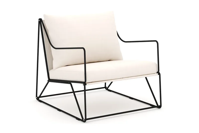 Usteryd loungefåtölj utomhus - Svart/Beige - Utemöbler - Utestol & trädgårdsstol - Utefåtölj & loungefåtölj