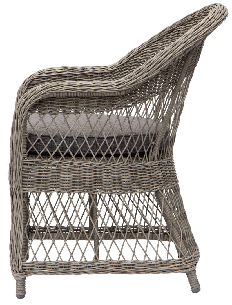 Utefåtölj grå/rotting - Marbella - Grå - Utemöbler - Utestol & trädgårdsstol - Utefåtölj & loungefåtölj