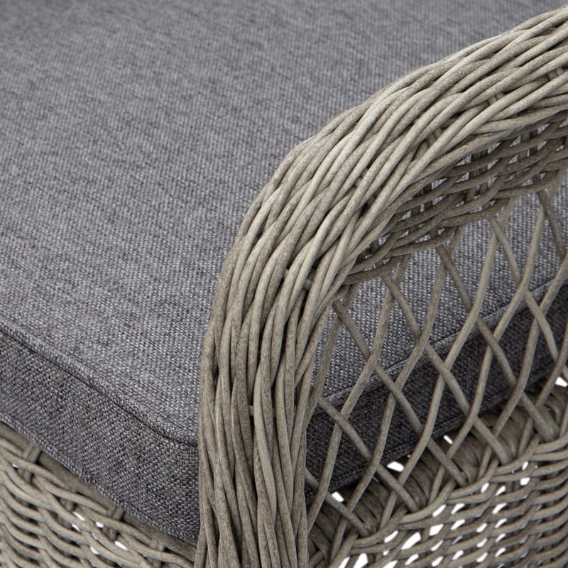 Utefåtölj grå/rotting - Marbella - Grå - Utemöbler - Utestol & trädgårdsstol - Utefåtölj & loungefåtölj