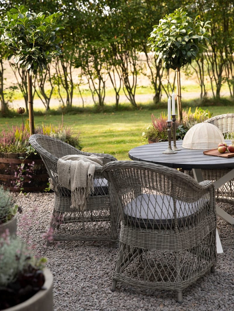 Utefåtölj grå/rotting - Marbella - Grå - Utemöbler - Utestol & trädgårdsstol - Utefåtölj & loungefåtölj