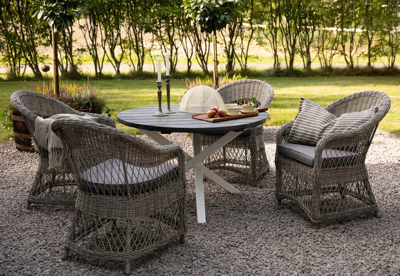 Utefåtölj grå/rotting - Marbella - Grå - Utemöbler - Utestol & trädgårdsstol - Utefåtölj & loungefåtölj