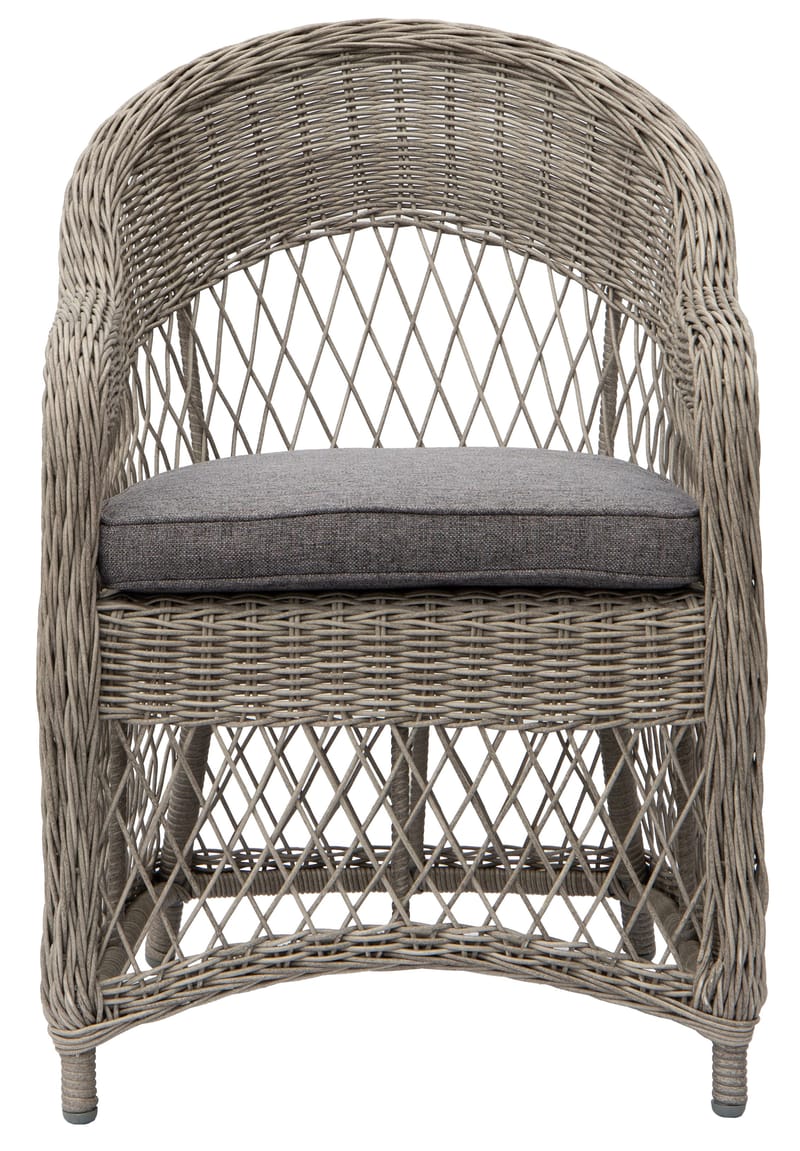 Utefåtölj grå/rotting - Marbella - Grå - Utemöbler - Utestol & trädgårdsstol - Utefåtölj & loungefåtölj