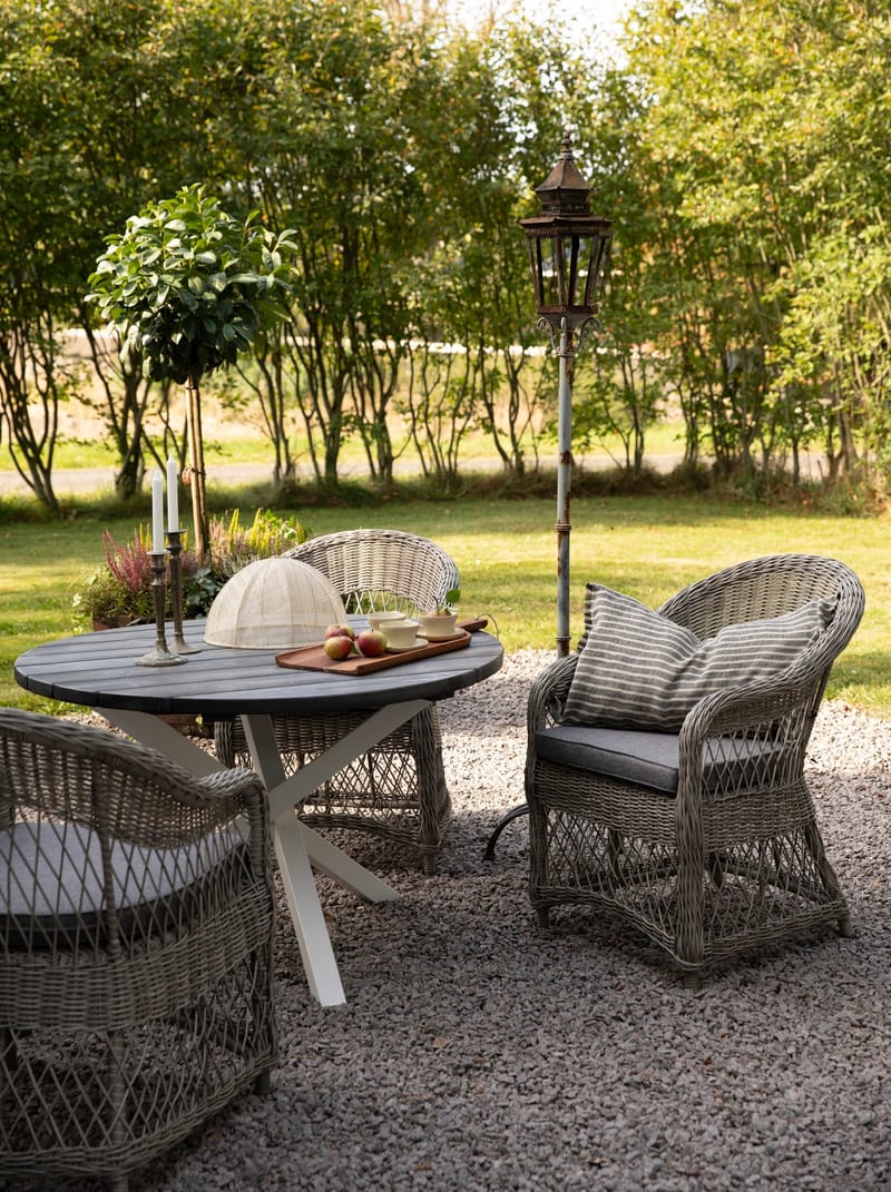 Utefåtölj grå/rotting - Marbella - Grå - Utemöbler - Utestol & trädgårdsstol - Utefåtölj & loungefåtölj