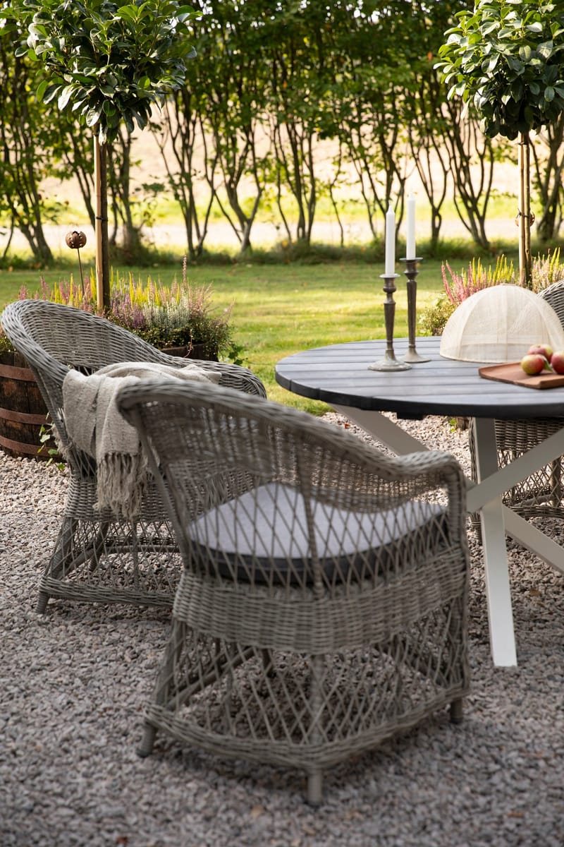 Utefåtölj grå/rotting - Marbella - Grå - Utemöbler - Utestol & trädgårdsstol - Utefåtölj & loungefåtölj