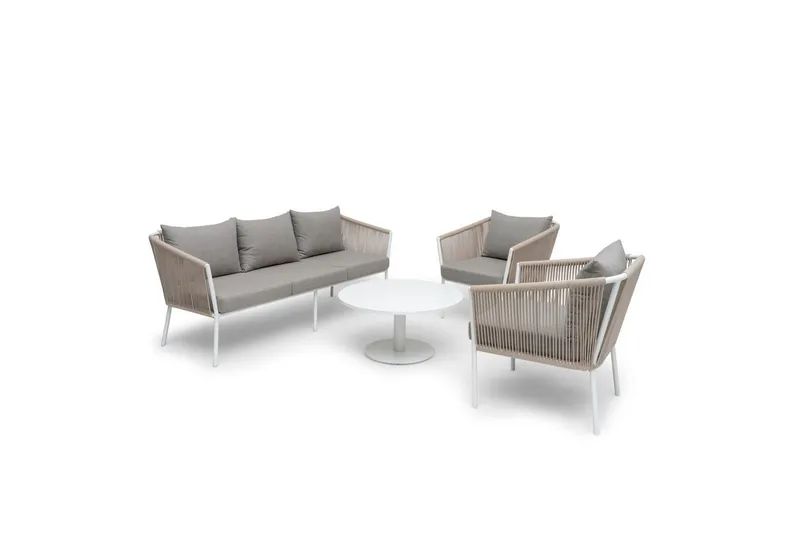 Utefåtölj Hillerstorp Lersund Vit/Beige - Vit/Beige - Utemöbler - Utestol & trädgårdsstol - Utefåtölj & loungefåtölj