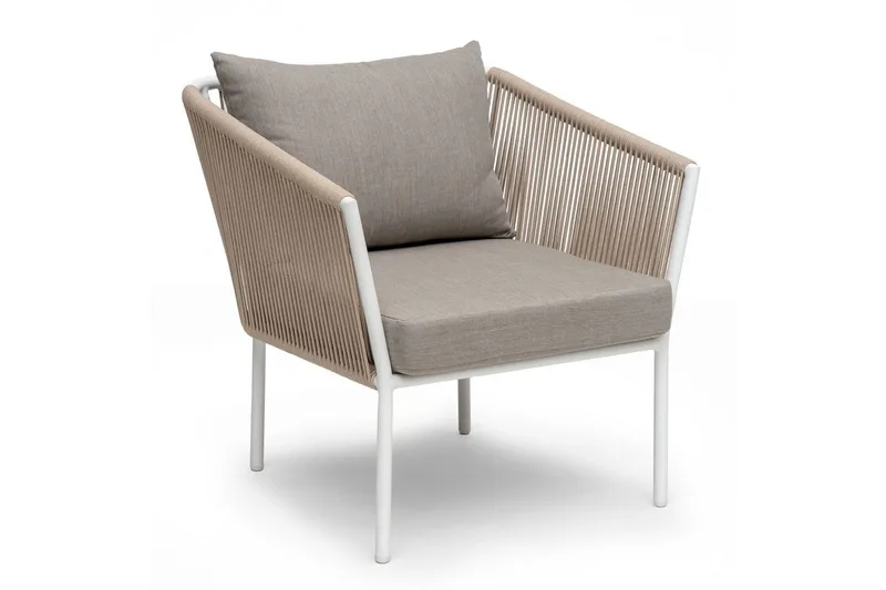 Utefåtölj Hillerstorp Lersund Vit/Beige - Vit/Beige - Utemöbler - Utestol & trädgårdsstol - Utefåtölj & loungefåtölj