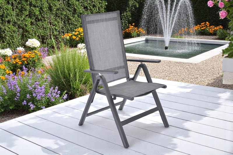 Utefåtölj Palermo 3-pos fällbar - svart - Utemöbler - Utestol & trädgårdsstol - Positionsstol