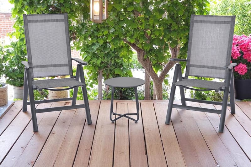 Utefåtölj Palermo 3-pos fällbar - svart - Utemöbler - Utestol & trädgårdsstol - Positionsstol