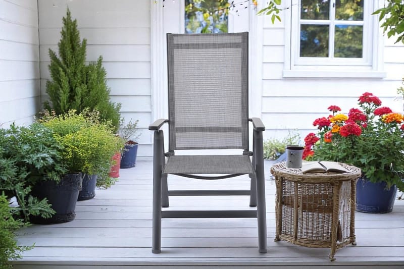 Utefåtölj Palermo 3-pos fällbar - svart - Utemöbler - Utestol & trädgårdsstol - Positionsstol