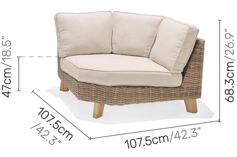 Bahamas Hörnmodul - Beige - Loungestol utomhus - Utefåtölj & loungefåtölj