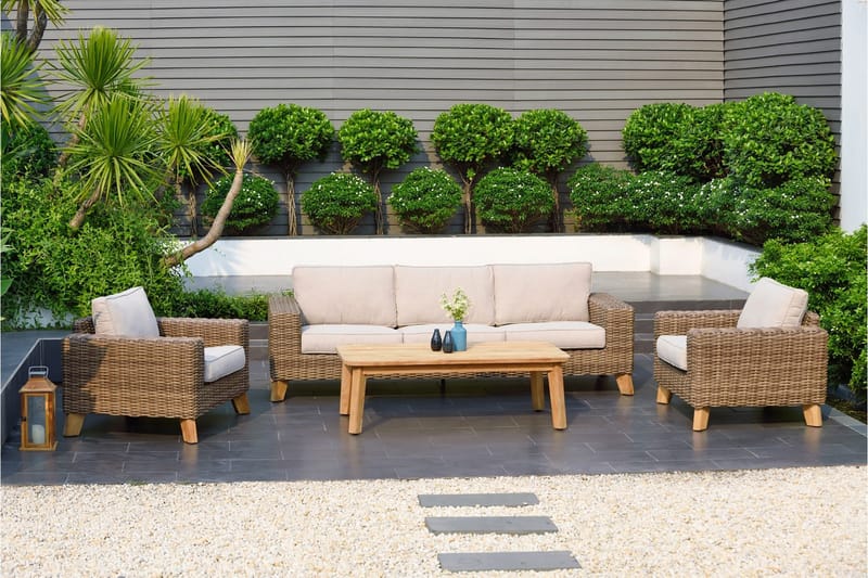 Barbados Utefåtölj - Beige - Utemöbler - Utestol & trädgårdsstol - Utefåtölj & loungefåtölj