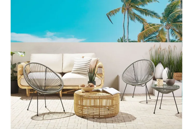 Cayaco Utestol 2-pack - Konstrotting/Mörkgrå - Utemöbler - Utestol & trädgårdsstol - Utefåtölj & loungefåtölj