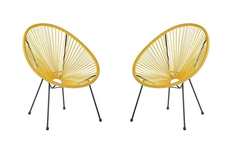 Cayaco Utestol 2-pack - Konstrotting/Gul - Utemöbler - Utestol & trädgårdsstol - Utefåtölj & loungefåtölj