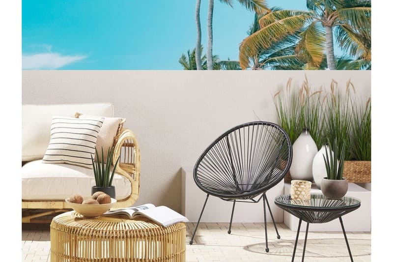 Cayaco Utestol - Konstrotting/Svart - Utemöbler - Utestol & trädgårdsstol - Utefåtölj & loungefåtölj