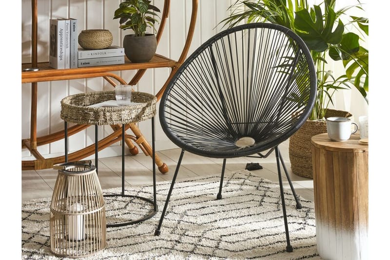 Cayaco Utestol - Konstrotting/Svart - Utemöbler - Utestol & trädgårdsstol - Utefåtölj & loungefåtölj