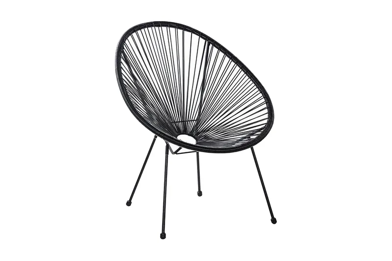 Cayaco Utestol - Konstrotting/Svart - Utemöbler - Utestol & trädgårdsstol - Utefåtölj & loungefåtölj