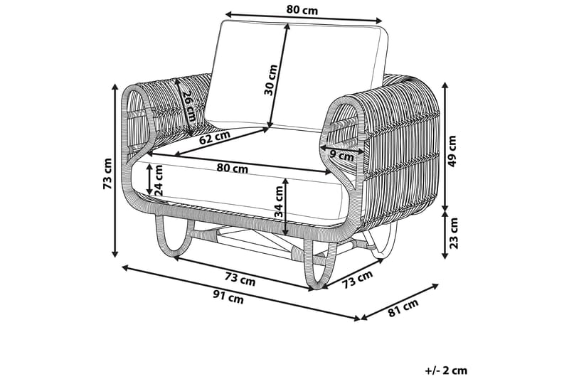 Dolcedo Utefåtölj - Rotting/Beige - Utemöbler - Utestol & trädgårdsstol - Utefåtölj & loungefåtölj