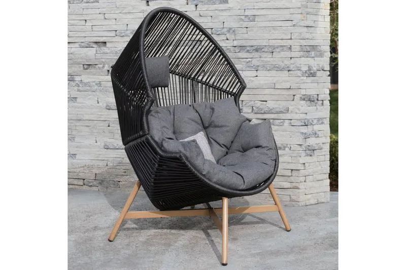 Helsinki Fåtolj Svart - Utemöbler - Utestol & trädgårdsstol - Utefåtölj & loungefåtölj