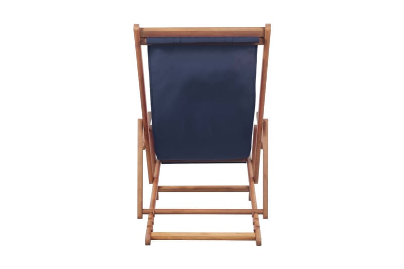 Hopfällbar strandstol tyg och träram blå - Blå - Loungestol utomhus - Utefåtölj & loungefåtölj