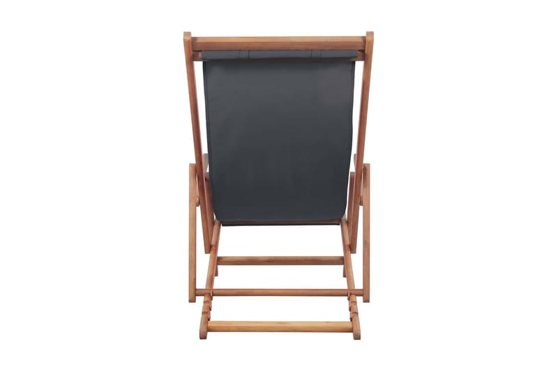 Hopfällbar strandstol tyg och träram grå - Grå - Loungestol utomhus - Utefåtölj & loungefåtölj