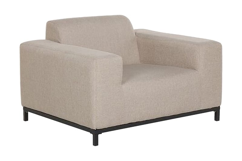 Hughen Utefåtölj 2-pack - Beige/Svart - Utemöbler - Utestol & trädgårdsstol - Utefåtölj & loungefåtölj