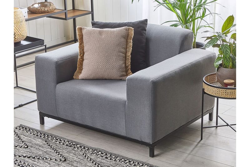 Hughen Utefåtölj 2-pack - Grå/Svart - Utemöbler - Utestol & trädgårdsstol - Utefåtölj & loungefåtölj