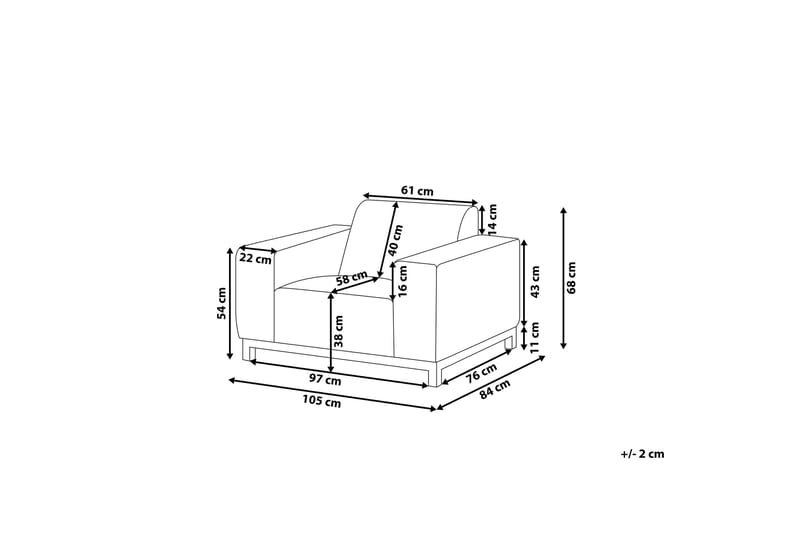 Hughen Utefåtölj 2-pack - Beige/Svart - Utemöbler - Utestol & trädgårdsstol - Utefåtölj & loungefåtölj