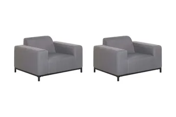 Hughen Utefåtölj 2-pack - Grå/Svart - Utemöbler - Utestol & trädgårdsstol - Utefåtölj & loungefåtölj