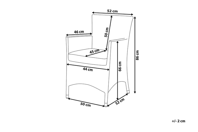 Italy Trädgårdsstol 2 St - Brun - Utemöbler - Utestol & trädgårdsstol - Utefåtölj & loungefåtölj