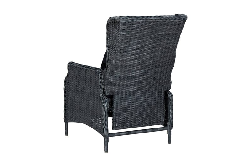 Justerbar trädgårdsstol med dynor konstrotting mörkgrå - Mörkgrå - Loungestol utomhus - Utefåtölj & loungefåtölj