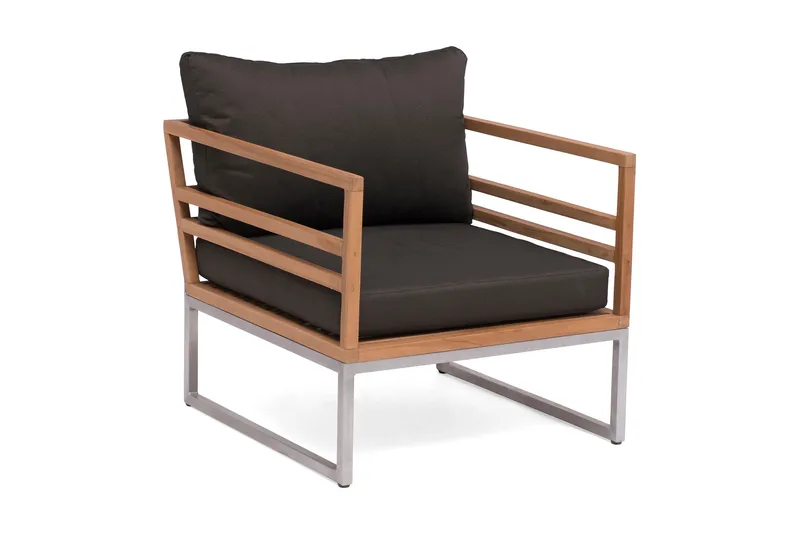 Kaxheden Loungefåtölj Utomhus Trä/Aluminium/Svart, Hillerstorp