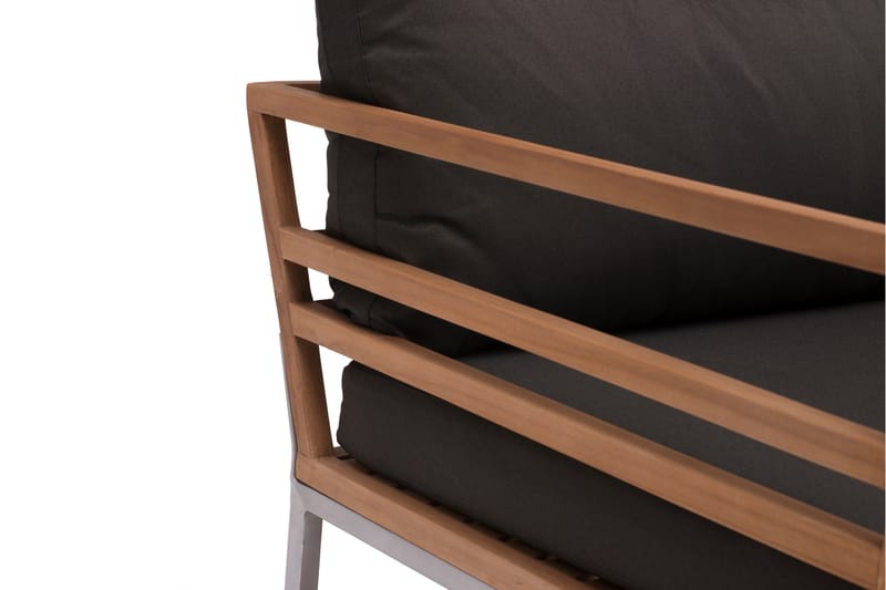 Kaxheden Loungefåtölj Utomhus Trä/Aluminium/Svart - Hillerstorp - Utemöbler - Utestol & trädgårdsstol - Utefåtölj & loungefåtölj